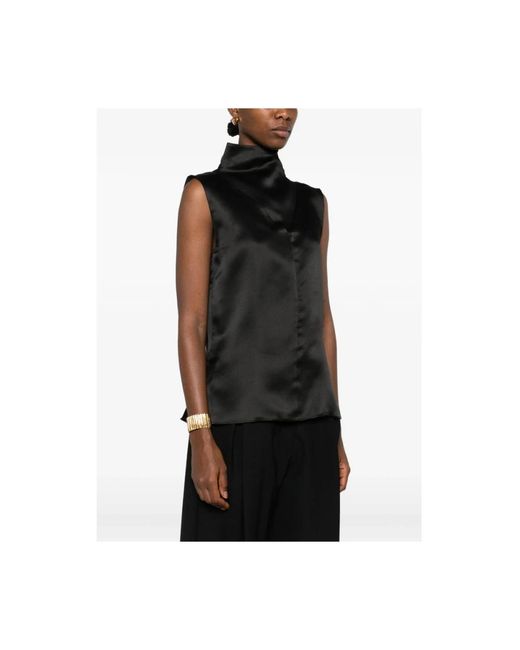 Mark Kenly Domino Tan Black Sleeveless Tops