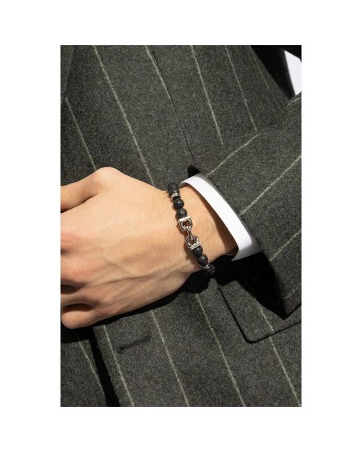 Ferragamo Accessoires ,Zwart ,Beads Bracelet in het Green voor heren