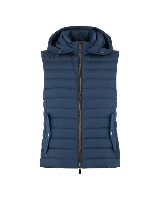 Moorer Jassen ,Blauw ,Polyester Foscari Gewatteerd Gilet in het Blue voor heren