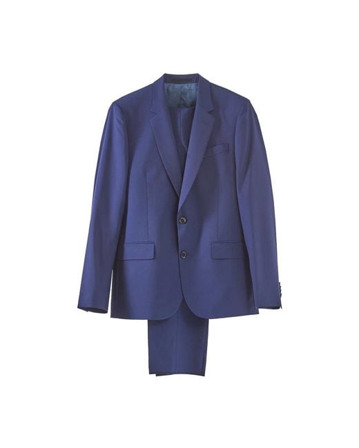 Paul Smith Kostuums ,Blauw ,Wol Blauw Wollen En Mohair 2-Knoops Pak in het Blue voor heren