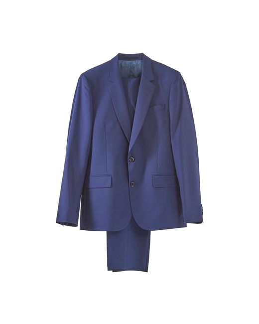 Paul Smith Kostuums ,Blauw ,Wol Blauw Wollen En Mohair 2-Knoops Pak in het Blue voor heren