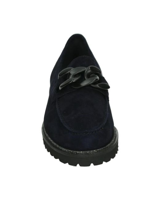 Sioux Schoenen ,Blauw ,Suède Blauwe Suède Instappers Met Uitneembaar Voetbed in het Black