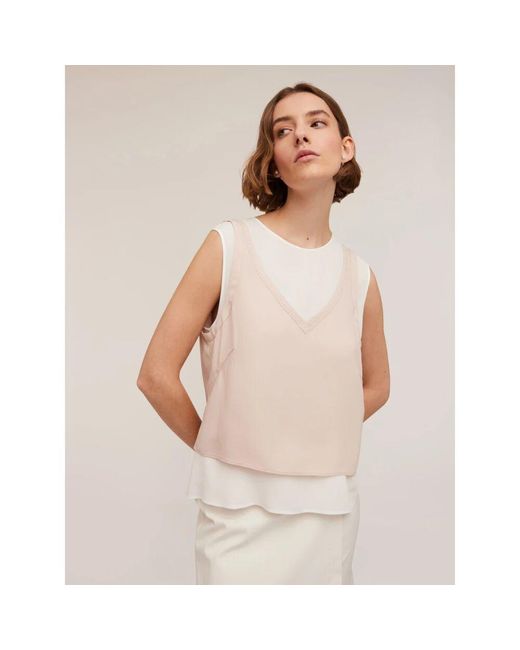 Sleeveless Tops di mötivi in Natural