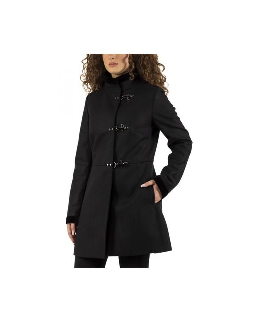 Fay Black Double-Breasted Coats