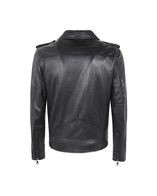 Giorgio Brato Schapenvacht Biker Jas in het Black voor heren