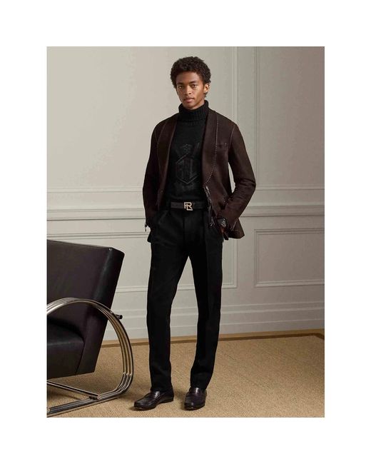 Ralph Lauren Black Slim-Fit Trousers for men