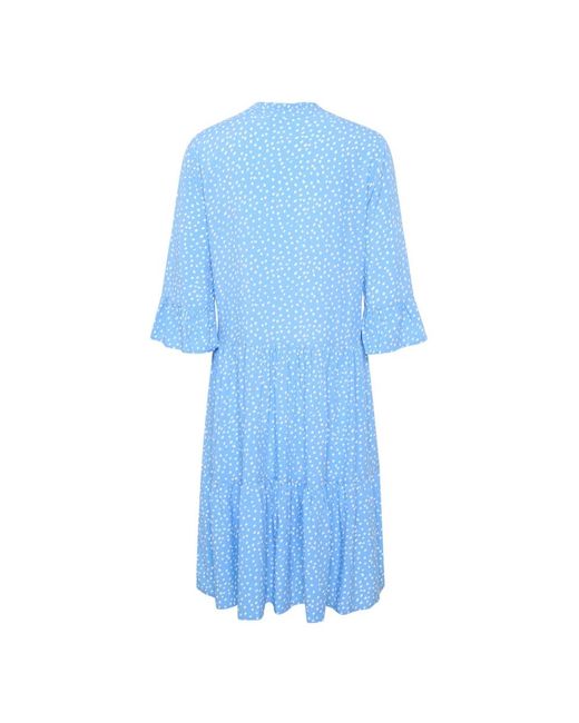 Saint Tropez Wijdvallende Jurk Met Ruchedetails in het Blue