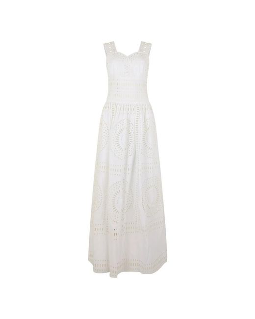 Maxi Dresses Alberta Ferretti de color White