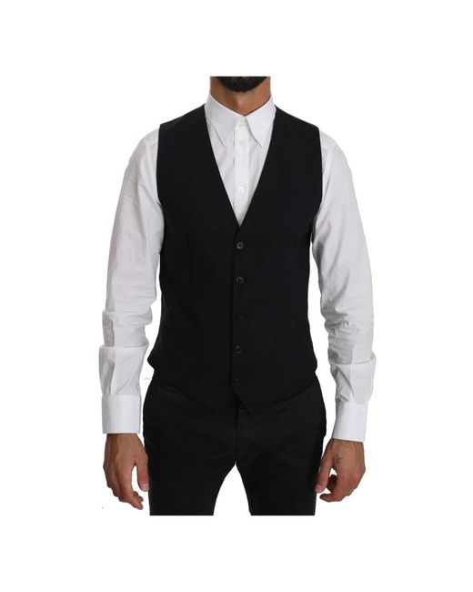 Suit vests di Dolce & Gabbana in Black da Uomo