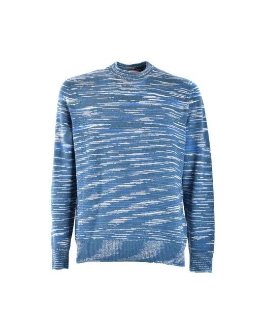 Missoni Blue Round-Neck Knitwear for men
