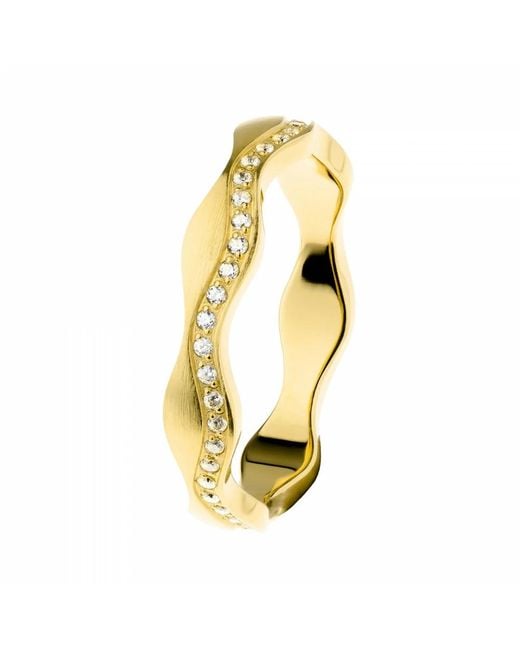 ERNSTES DESIGN Metallic Goldring Mit Zirkoniastein