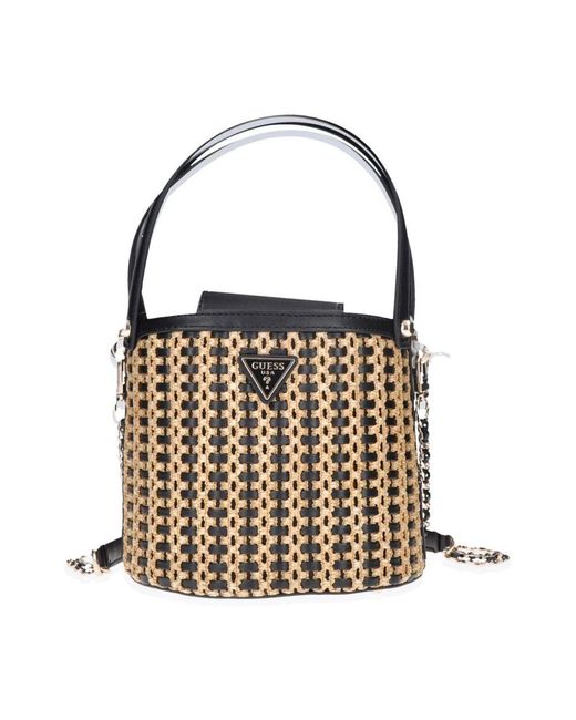 Guess Brown Natur/Schwarze Crossbody-Tasche Atalia Stil