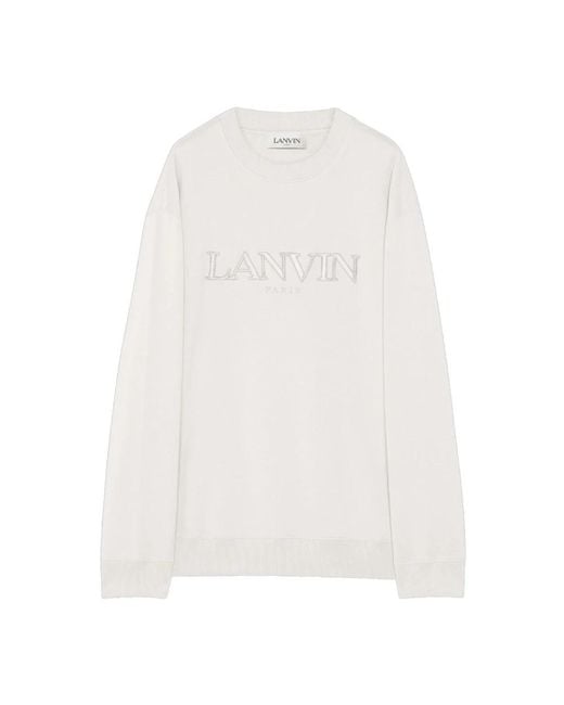 Lanvin Hoodies & Sweatvesten ,Katoen Oversized Sweatshirt Van Katoen Met Logo in het White voor heren