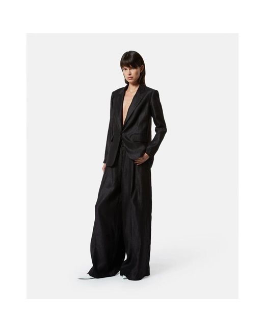 Silvian Heach Black Oversize Einreiher-Blazer Aus 100% Leinen