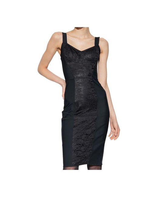Dolce & Gabbana Black Sleeveless Mid-length Dress
