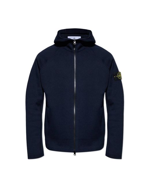 Stone Island Truien & Vesten ,Blauw ,Katoen Hooded Cardigan in het Blue voor heren