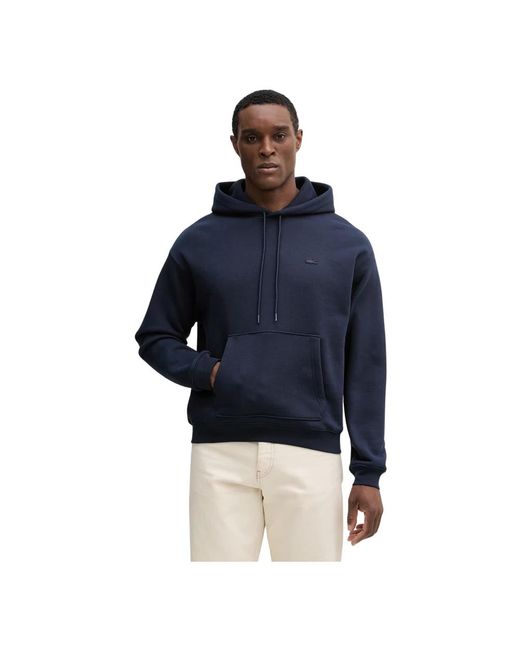 Lacoste Hoodies & Sweatvesten ,Blauw ,Katoen Heavy Fleece Hoodie in het Blue voor heren