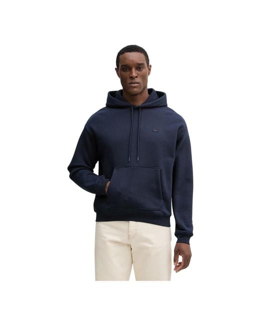 Lacoste Hoodies & Sweatvesten ,Blauw ,Katoen Heavy Fleece Hoodie in het Blue voor heren