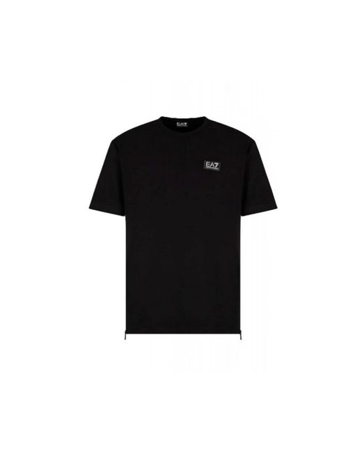 EA7 T-Shirt Logo Side Zip in het Black voor heren