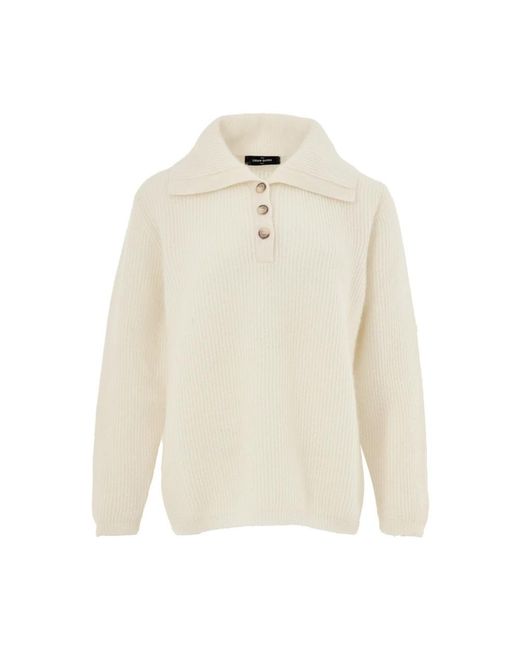 Gran Sasso White V-Neck Knitwear