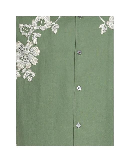 BAZISZT Green Short Sleeve Shirts for men