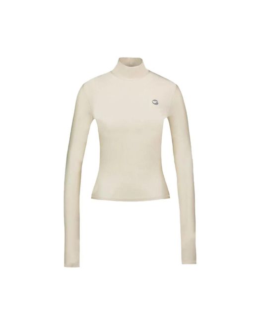 Coperni High Neck T-Shirt Met Bruine Accents in het White