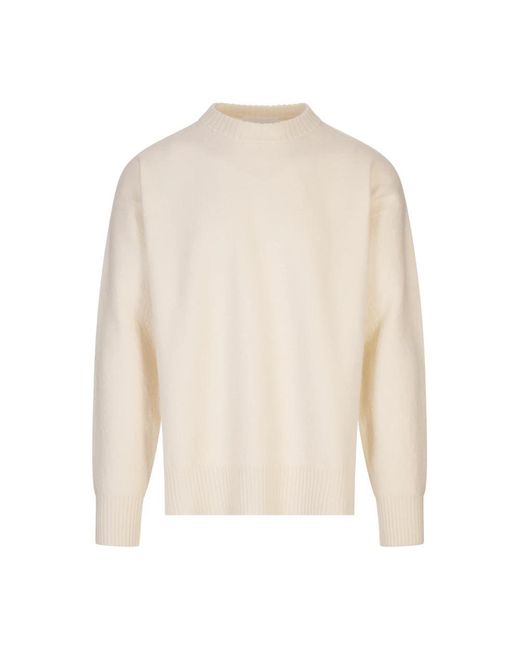 Jil Sander White Round-Neck Knitwear for men