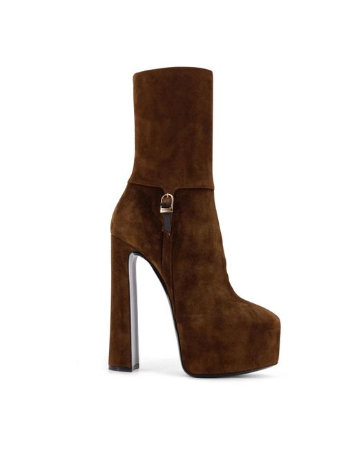 Saint Laurent Brown Heeled Boots