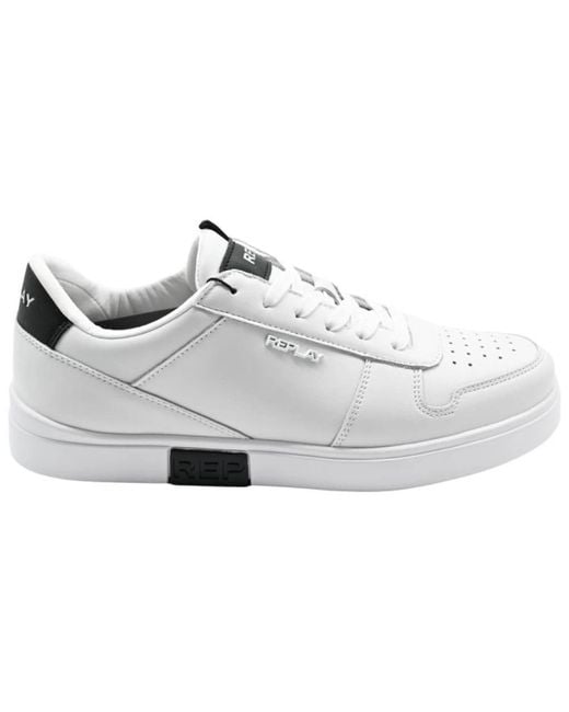 Replay Polaris court sneakers weiß schwarz in White für Herren