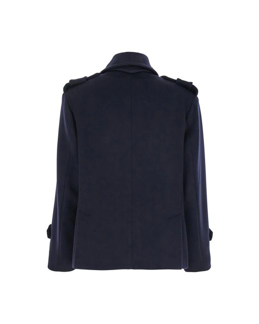 Max Mara Jassen ,Blauw ,Wol Laveno Double-Breasted Jacket in het Blue