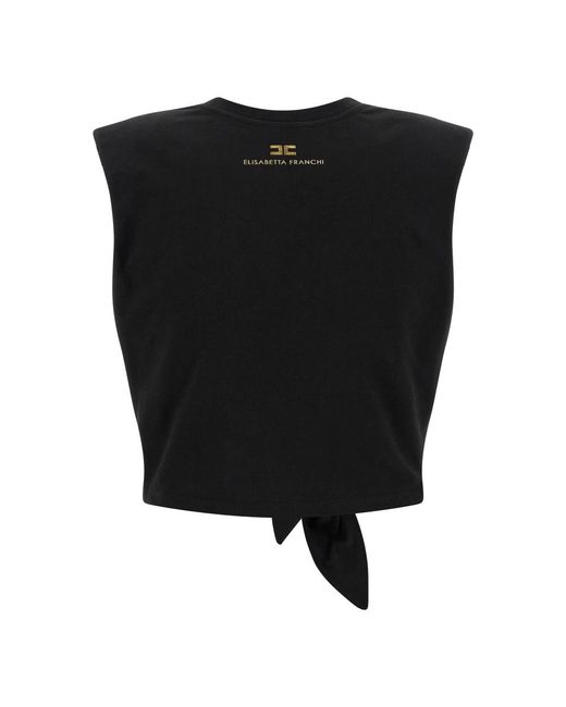 Elisabetta Franchi Black Sleeveless Tops