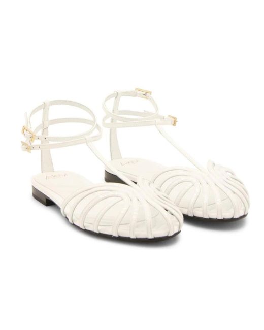 ALEVI White Flat Sandals