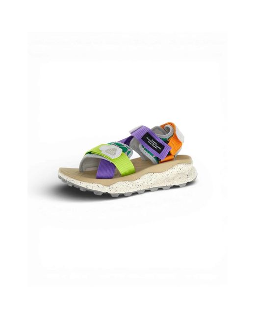 Flower Mountain Blue Flat Sandals