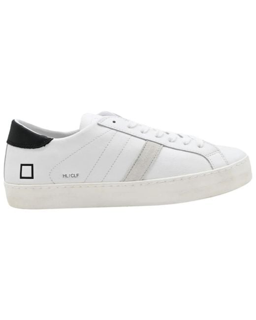 Vitello basso bianco nero sneakers di Date in White da Uomo
