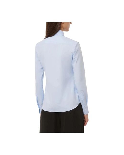 Xacus Overhemden ,Blauw ,Heldere Blauwe Stretch Overhemd in het White