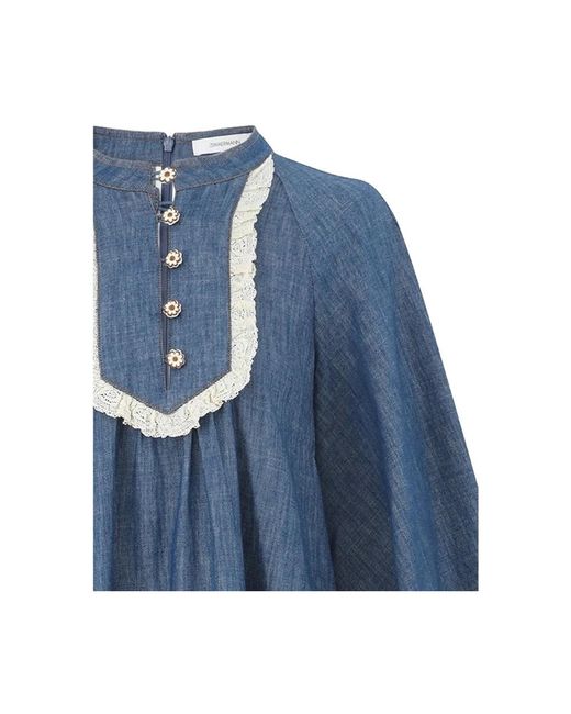 Zimmermann Kleedjes ,Blauw ,Shirt Dress in het Blue