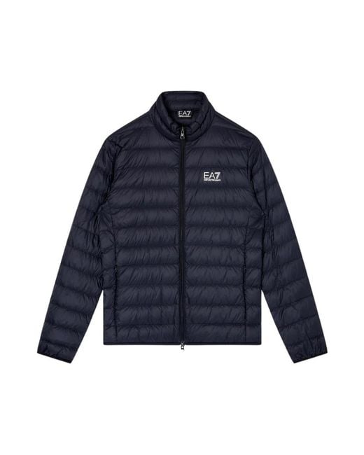 EA7 Jassen ,Blauw ,Packable Down Jacket Core Identity in het Blue voor heren