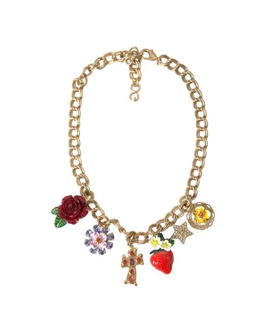 Croce di cristallo collana di Dolce & Gabbana in Metallic