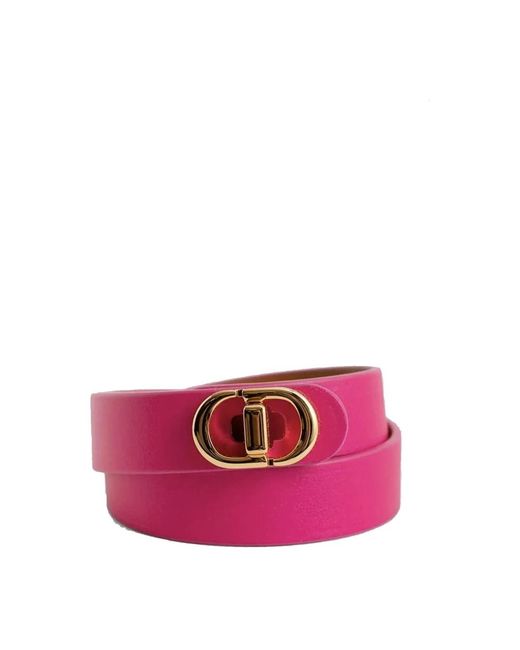Dior Pink Montaigne doppelarmband goldfarbenes leder