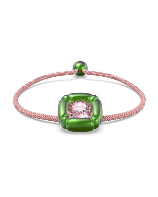Swarovski Accessoires ,Veelkleurig ,Dulcis Armband Groen-Roze Kiss Cut in het Green