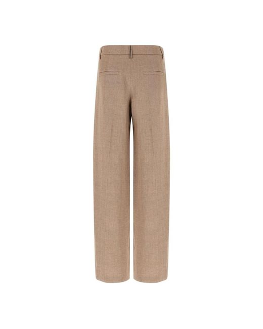 Brunello Cucinelli Natural Wide Trousers