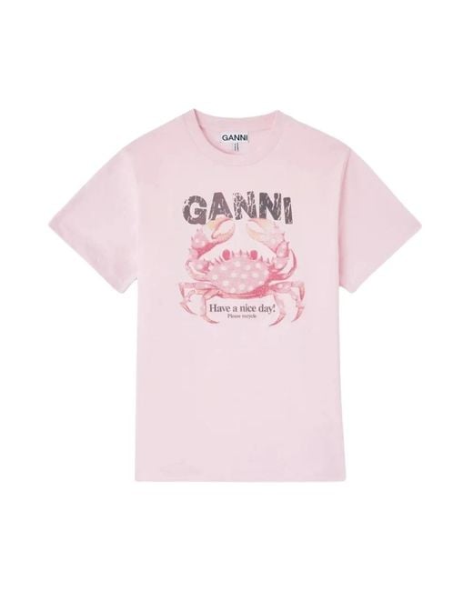 Ganni Pink T-Shirts