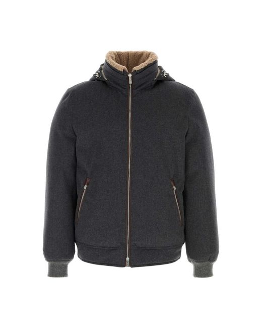Brunello Cucinelli Black Winter Jackets for men