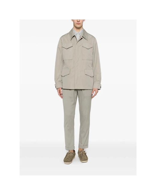 Eleventy Gray Straight Trousers for men