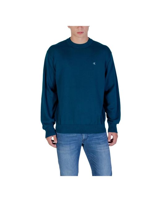 Round-Neck Knitwear Calvin Klein de hombre de color Blue