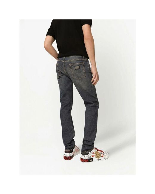 Jeans > slim-fit jeans Dolce & Gabbana pour homme en coloris Gray