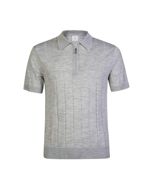 Eleventy Merinowolle Halbzip Pullover in Gray für Herren
