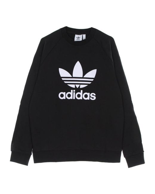 Adidas Fitness ,Zwart ,Katoen Klassiek Trefoil Crewneck Sweatshirt in het Black voor heren