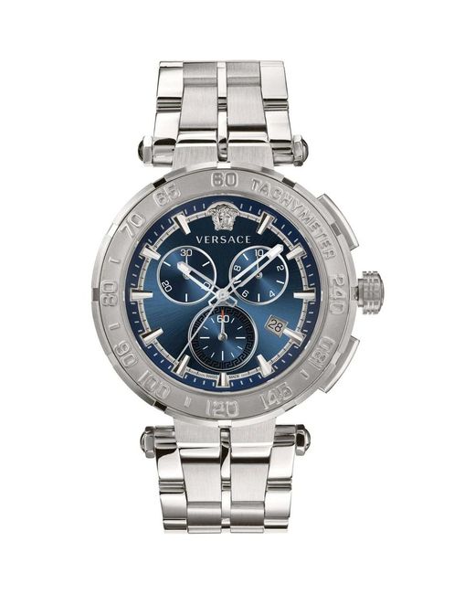 Versace Greca chrono chronograph stahl armbanduhr in Metallic für Herren