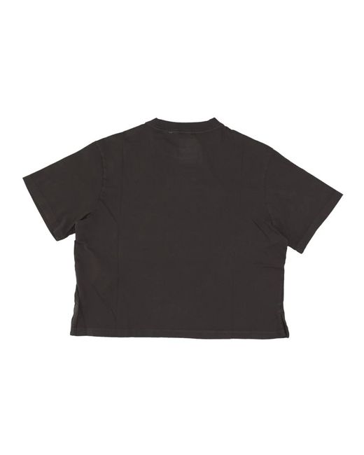Element Tops ,Zwart ,Katoen Zwarte Cropped Tee Met Logo Print in het Black voor heren